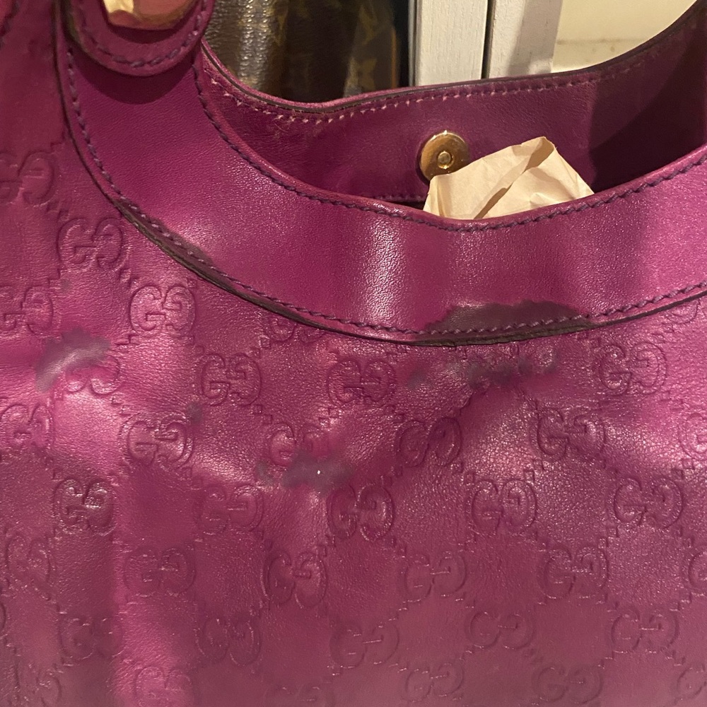 Purple Gucci leather monogram purse %100 Authentic - Picture 6 of 10